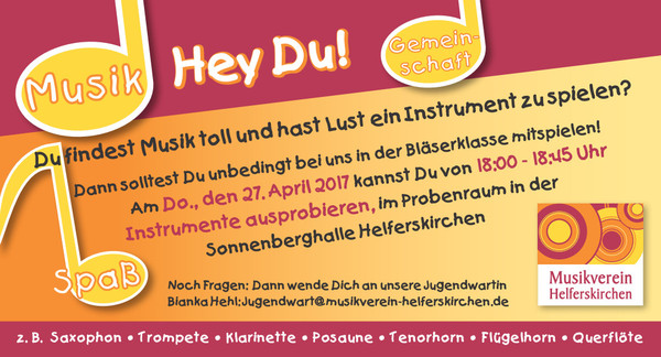 Einladung zur Instrumentenprobe 2017