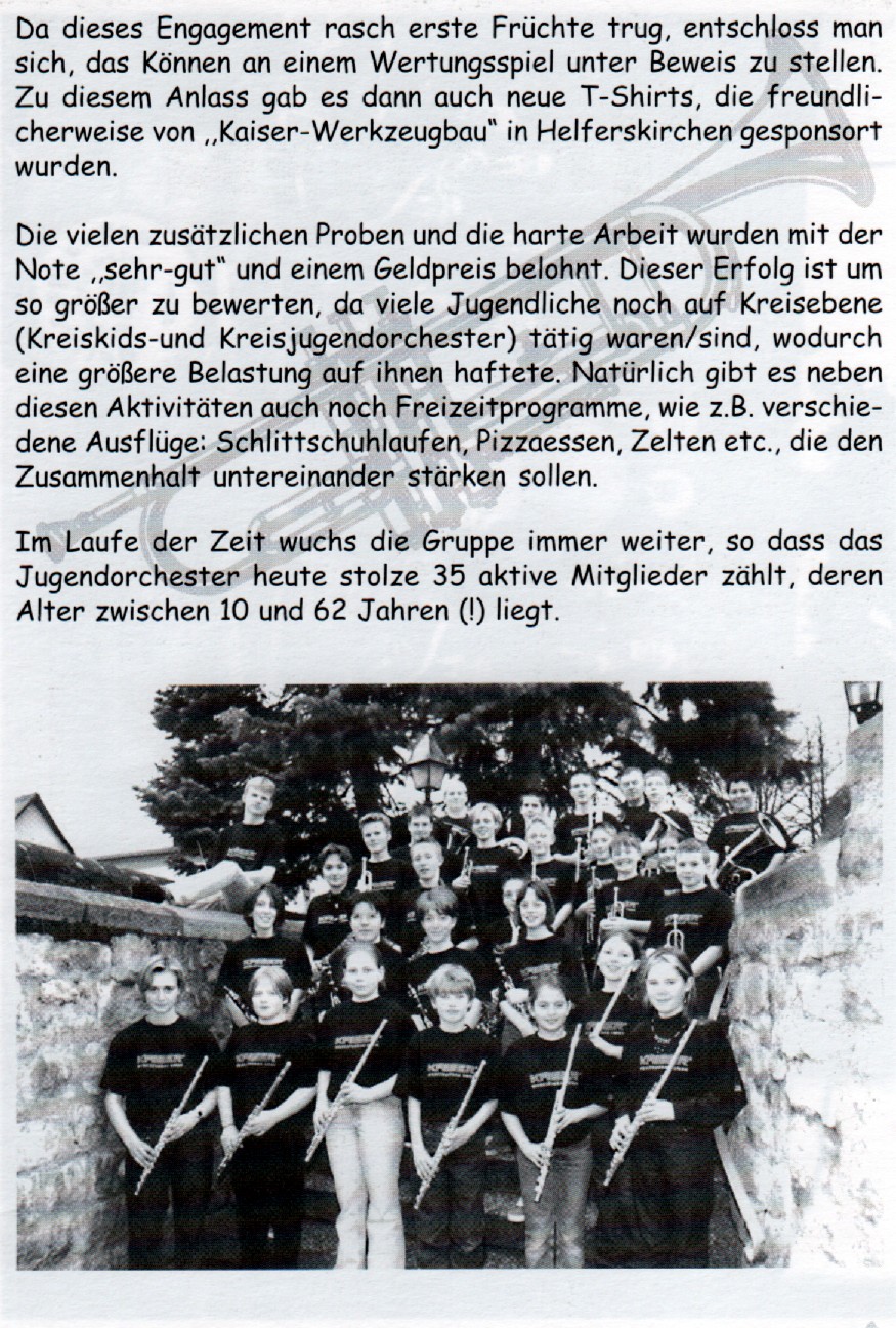 Chronik des Jugendorchesters 1995 - 2010